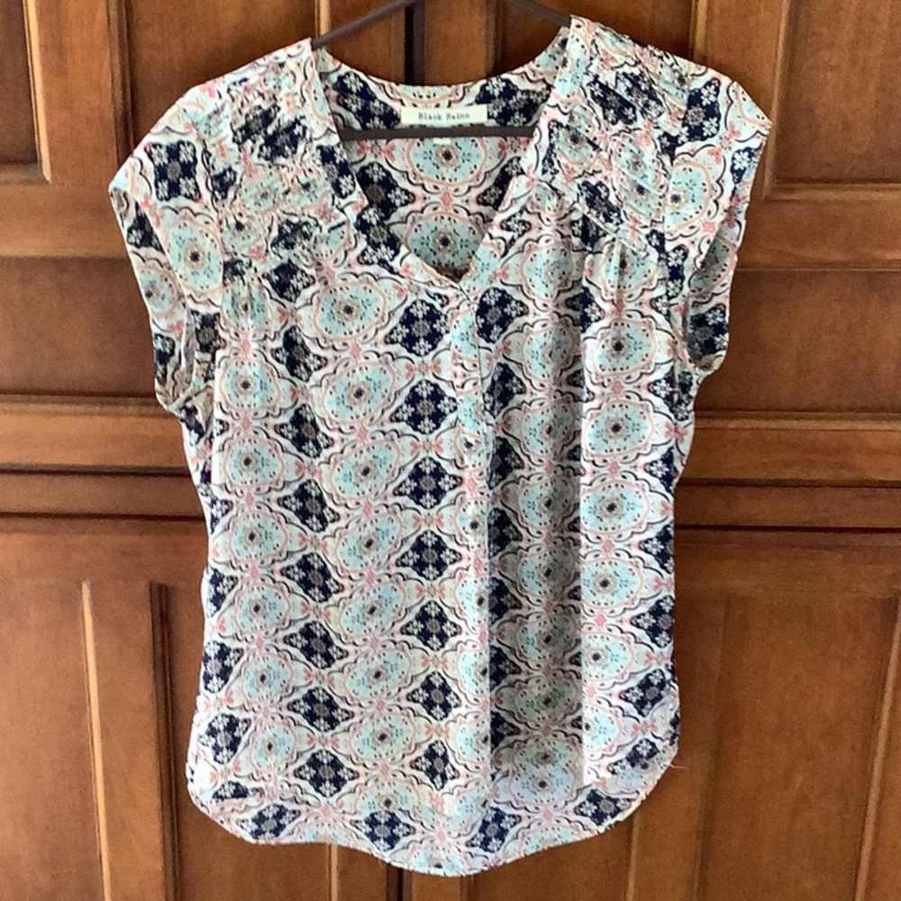 Blue Rain Women's Patterned Top - Multicolor